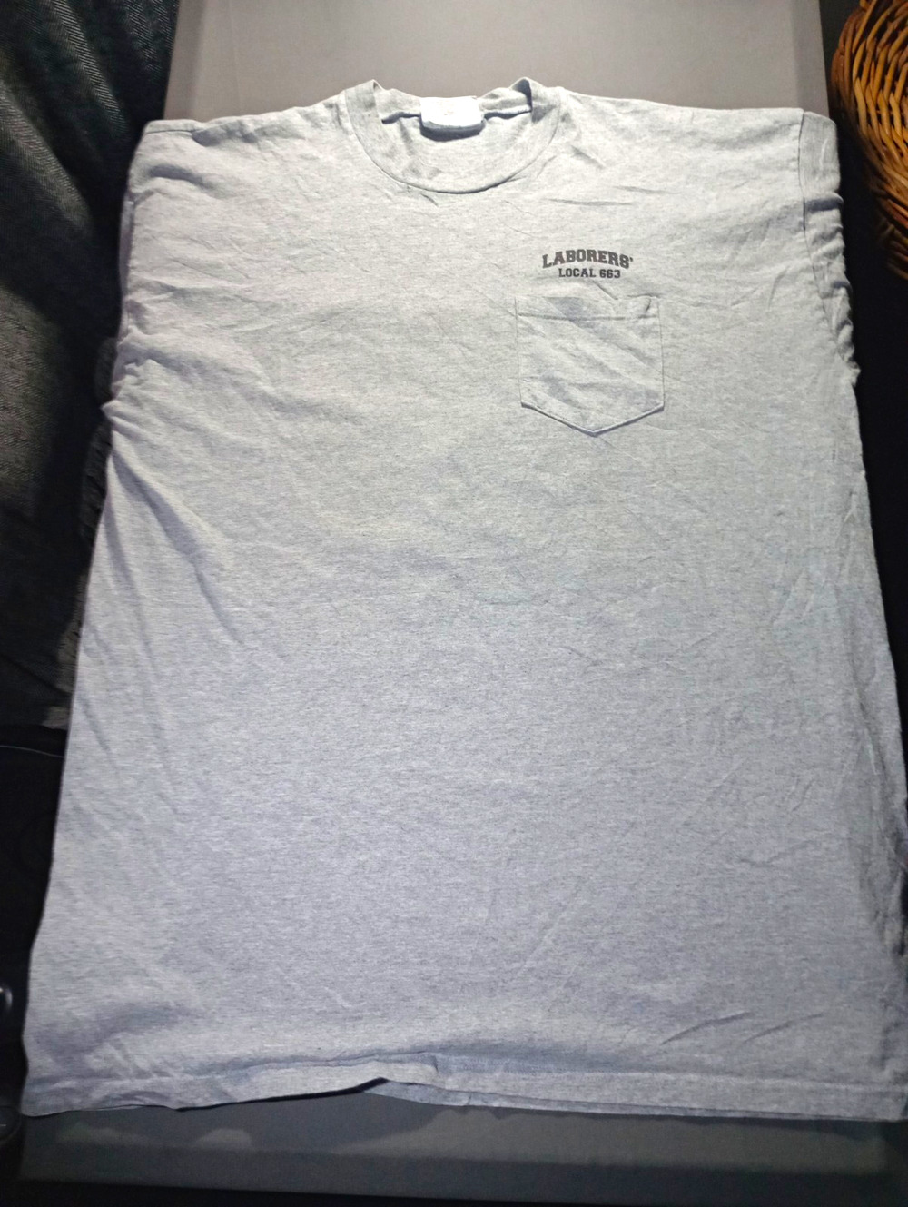 life wear Laborers' Local 663 Logo Pocket T Shirt Men's 2XL Gray